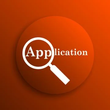 Application icon. Internet button on orange background. Illustrazione stock