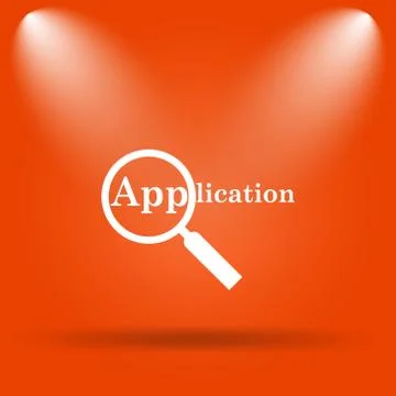 Application icon. Internet button on orange background.. Stock Illustration