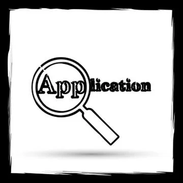 Application icon. Internet button on white background. Outline design imitati Ilustración de archivo