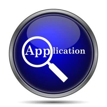 Application icon. Internet button on white background.. Illustrazione stock
