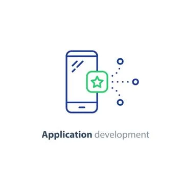 Application icon, mobile app development service, smartphone technology Ilustração Stock