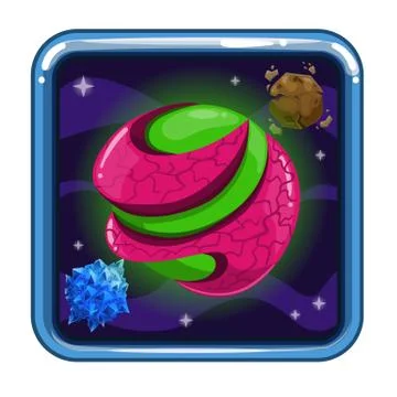 The application icon with planet Stock Illustration