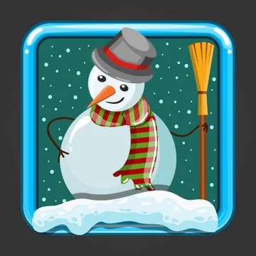 The application icon with snowman Stock Illustration