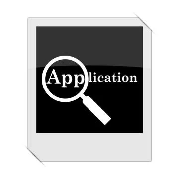 Application icon within a photo on white background. Stock Illustration
