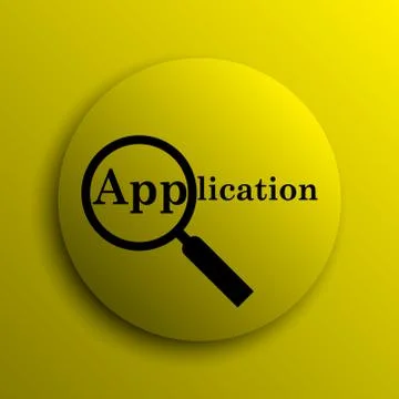 Application icon. Yellow internet button.. Stock Illustration