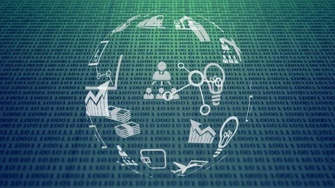 Application icons and binary codes Stock Footage 108877457