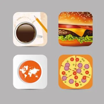 Application icons collection Illustrazione stock