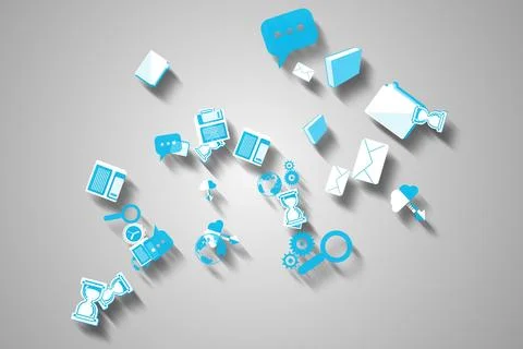 Application icons on grey screen Stock Photos