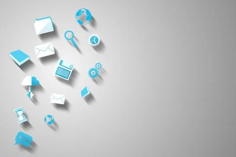 Application icons on grey screen Stock Photos