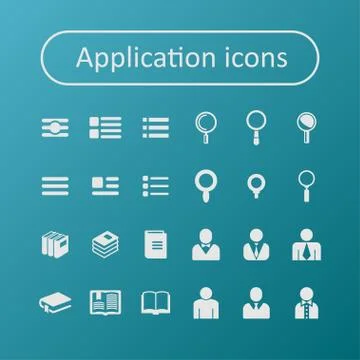 Application icons Illustrazione stock