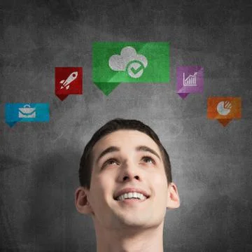 Application icons of media interface Stock Photos