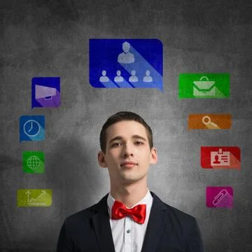 Application icons of media interface Stock Photos