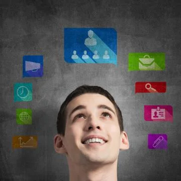 Application icons of media interface 스톡 사진