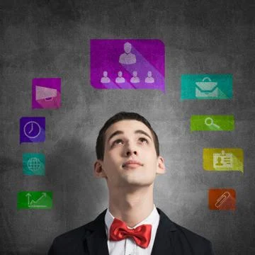 Application icons of media interface Stock Photos