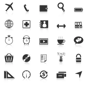 Application icons with reflect on white background. set 2 Stock Illustration