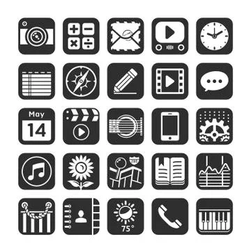 Application  icons for smartphone and web. Vector illustration. Stockillustratie