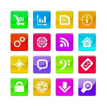 Application icons Vector color application icons isolated on white backgro... Foto stock
