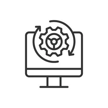 Application initialization icon in line design. Application, initialization 스톡 일러스트