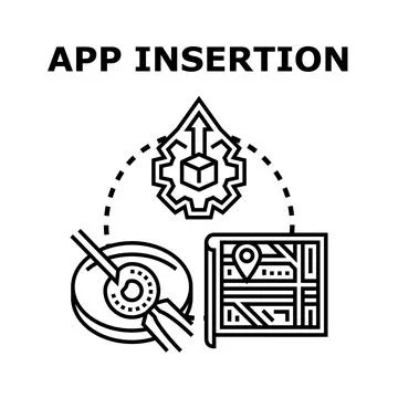 Application insertion development installing and deploying concept イラスト素材