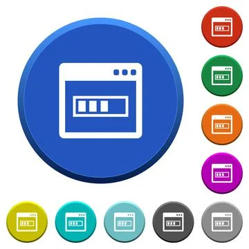 Application installing beveled buttons Illustrazione stock