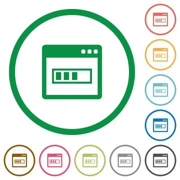 Application installing flat icons with outlines Illustrazione stock