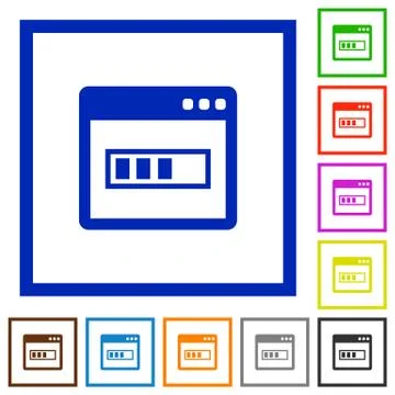Application installing framed flat icons Illustrazione stock