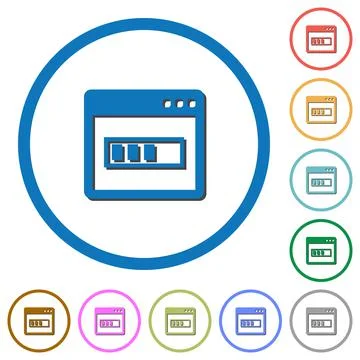Application installing icons with shadows and outlines Illustrazione stock