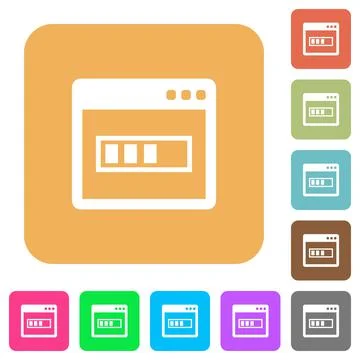 Application installing rounded square flat icons Stockillustratie