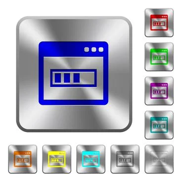 Application installing rounded square steel buttons Stock Illustration