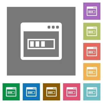 Application installing square flat icons Illustrazione stock