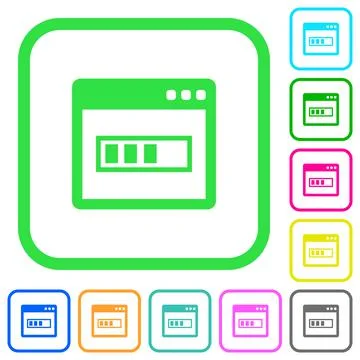 Application installing vivid colored flat icons icons Illustrazione stock