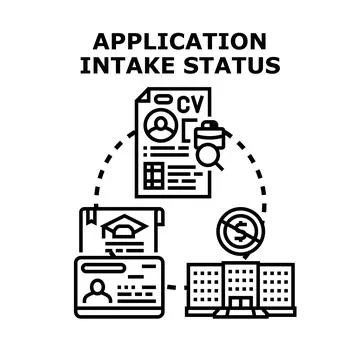 Application intake process for selection and status Stock Illustration