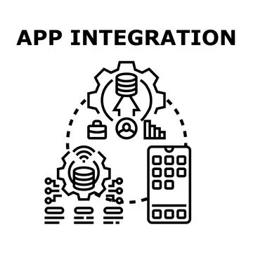 Application integration connecting data and mobile technology Stock Illustration
