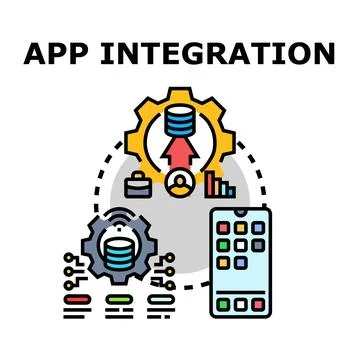 Application integration connecting data and mobile technology Stock-Illustration