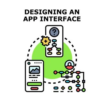 Application interface designing, development, and user experience workflow Ilustración de archivo