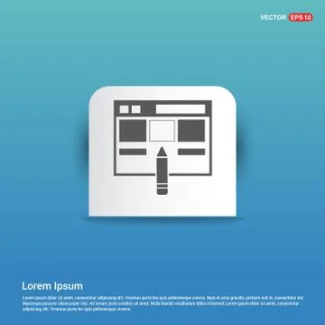 Application Interface Icon - Blue Sticker button Stock Illustration