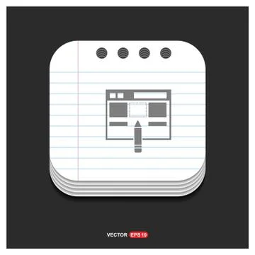 Application Interface Icon Gray icon on Notepad Style template Vector EPS 10  イラスト素材