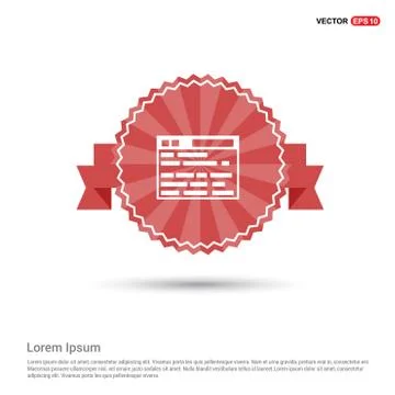 Application Interface Icon - Red Ribbon banner Stock-Illustration