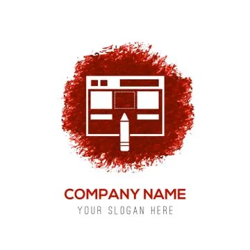 Application Interface Icon - Red WaterColor Circle Splash Illustrazione stock