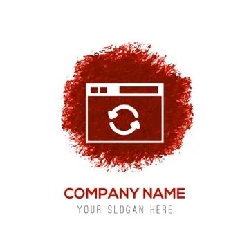 Application Interface Icon - Red WaterColor Circle Splash Illustration