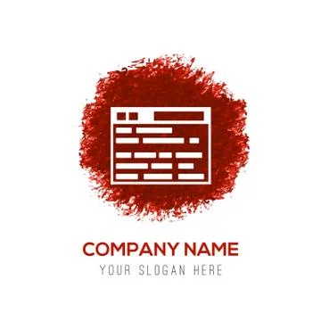 Application Interface Icon - Red WaterColor Circle Splash Stock-Illustration