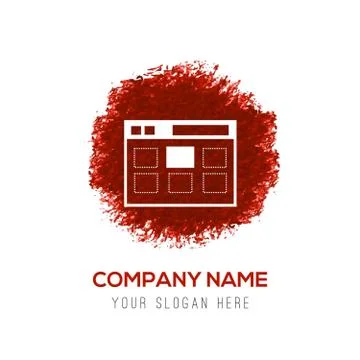 Application Interface Icon - Red WaterColor Circle Splash 스톡 일러스트