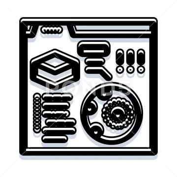 Application interface programming elements and software development Stock Illustration