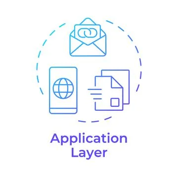 Application layer blue gradient concept icon Ilustración de archivo