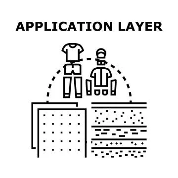 Application layer distributing information and user interface elements イラスト素材