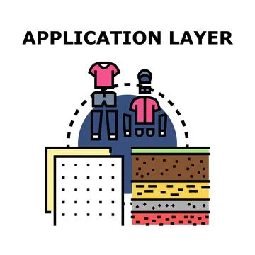 Application layer distributing information and user interface elements Stock Illustration