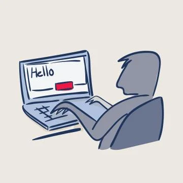 Application layer osi model vector illustration man on the laptop anonimous Stock Illustration