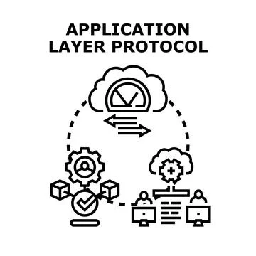 Application layer protocol concept vector illustration Illustrazione stock
