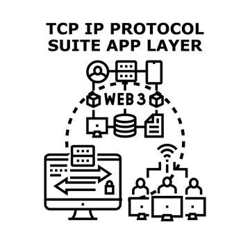 Application layer protocol suite connecting users to web 3 Stock Illustration