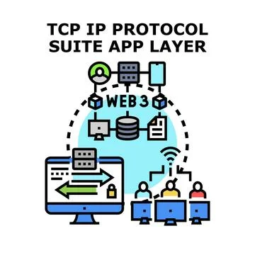 Application layer protocol suite connecting users to web 3 Stock Illustration